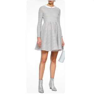 New - Maje Rayone dress icy blue dress with pockets removable collar